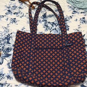 Vera Bradley Floral Navy and Orange Tote